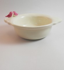 Bol à oreilles_prénom_fille_breton_faience_oiseaux_moderne_epure_quimper