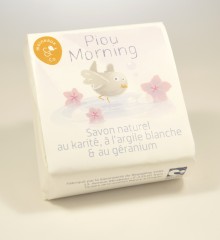 savon naturel bio nature et progrès karité argile blanche géranium piou morning moineauxandco quimper