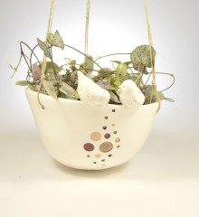 suspension plantes cosmique oiseaux moineauxandco faïence quimper