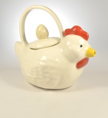 théière sculpture poule moineauxandco faïence made in quimper bretagne
