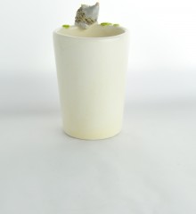 verre à brosses à dents hérissons en poterie artisanale céramiste d'art Moineaux & Co quimper