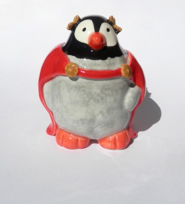Figurine pingouin Jules César empereur romain - faïence - poterie - moineaux & co