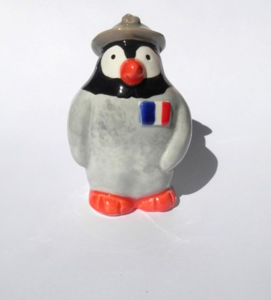 Collection Histoire - Figurine pingouin - Le Poilu - Soldat français première guerre mondiale 1914-1918.