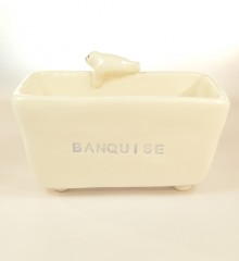 porte-éponge phoque banquise trous écoulement eau céramique poterie artisanal
