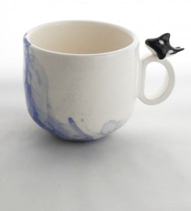 Tasse orque et bulles de savon en céramique.