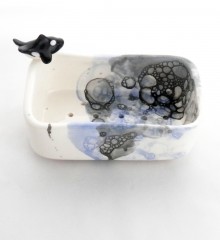 Porte-savon orque et bulles de savon en céramique.