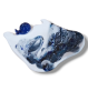 Repose-sachet de thé baleine à décor de vagues en céramique. Fabrication artisanale moineaux & co quimper.