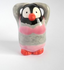 Figurine faïence pingouin maillot de bain bikini atelier moineaux & co made in quimper france