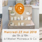 Vide-atelier spécial fête des mères. Céramiques Moineaux & Co, vêtements et accessoires Facettes, Bijoux la Pointe du vent. Mercredi 23 mai 2018 à l'Atelier Moineaux & Co à Quimper.