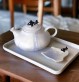 Théière et repose sachet de thé orque - Faïencerie sauvage Moineaux & Co Quimper