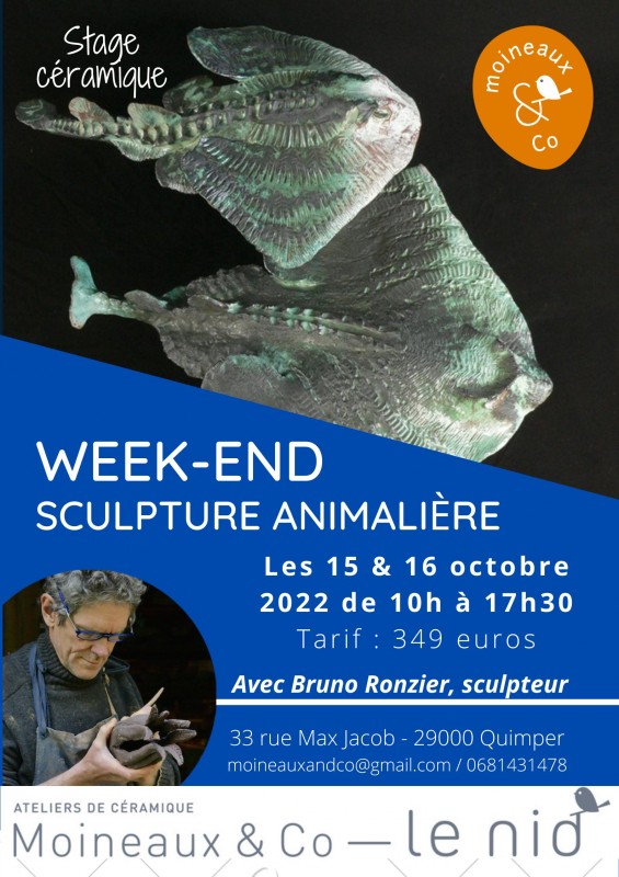 Stage sculpture animalière avec Bruno Ronzier - octobre 2022 - moineaux & co